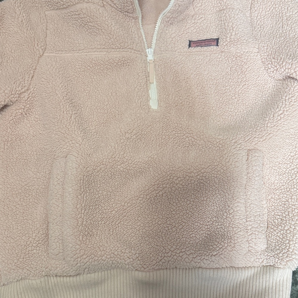 Vineyard Vines Plush Teddy Sherpa Quarter-Zip Sweater - Picture 3 of 5